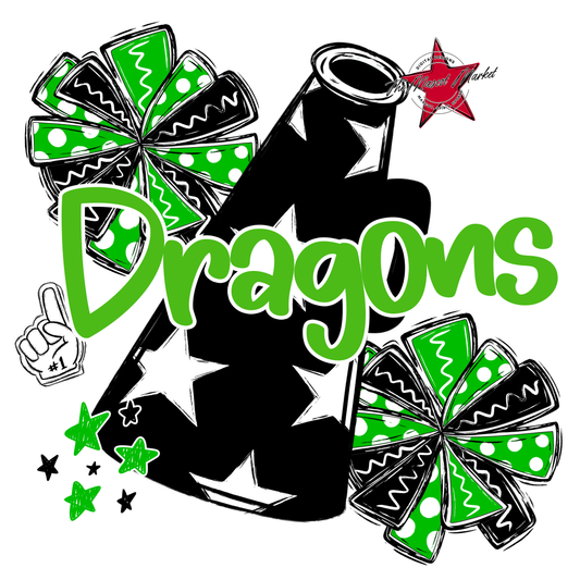 Dragons Alpha Megaphone Design-Bright Green