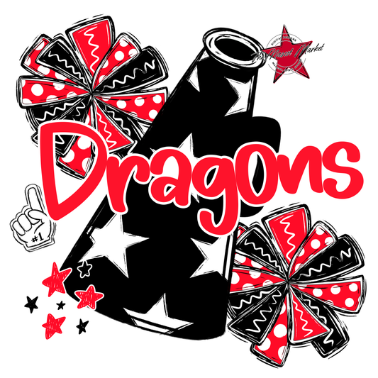 Dragons Alpha Megaphone Design-Bright Red