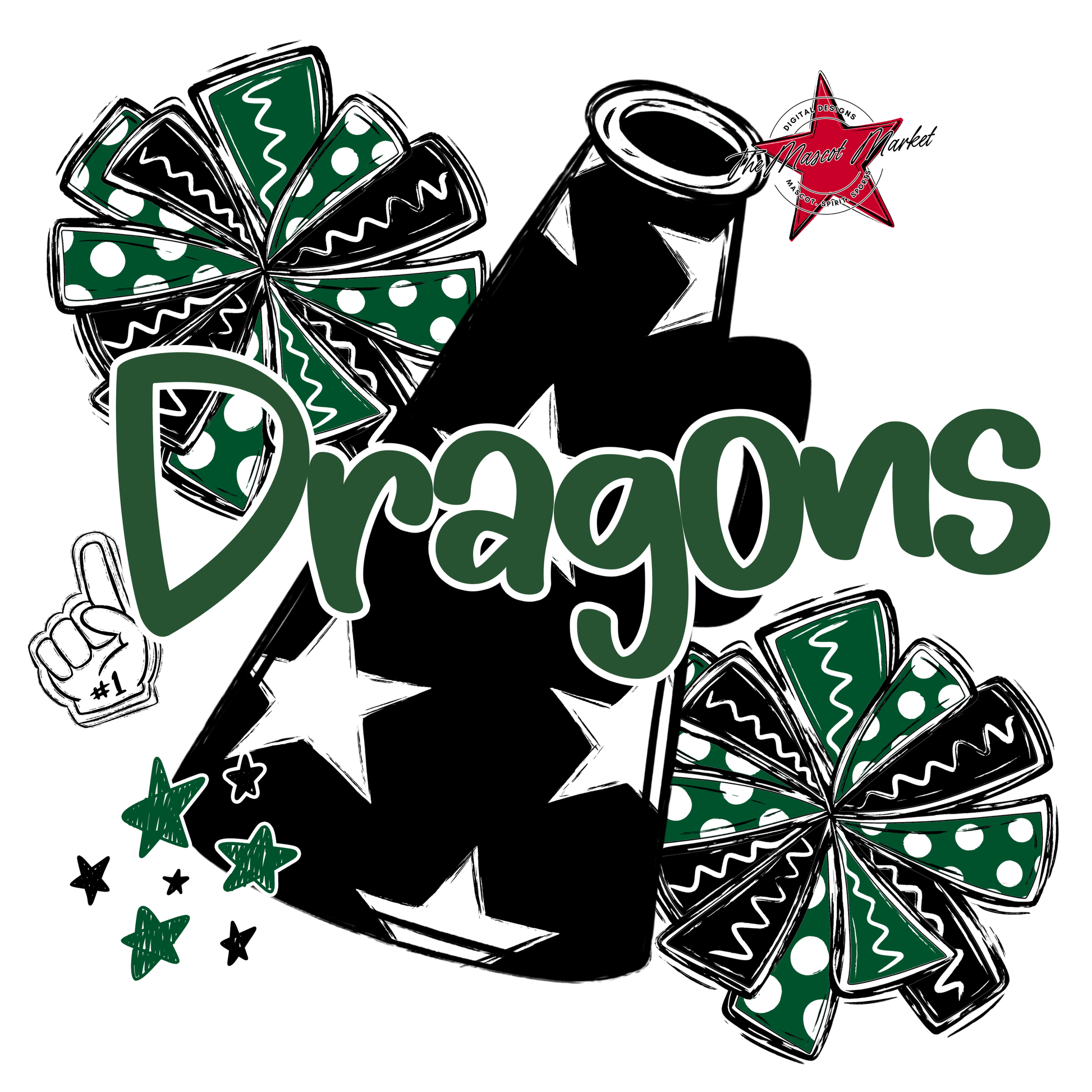 Dragons Alpha Megaphone Design-Green