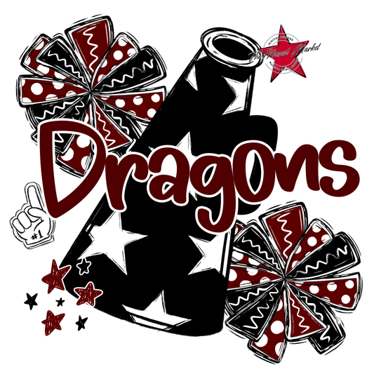 Dragons Alpha Megaphone Design-Maroon