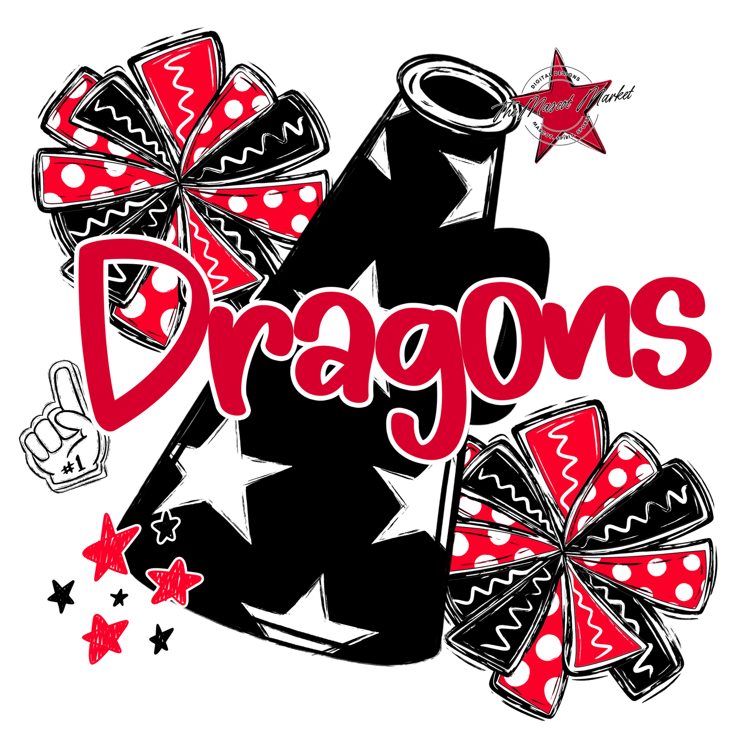 Dragons Alpha Megaphone Design-Red
