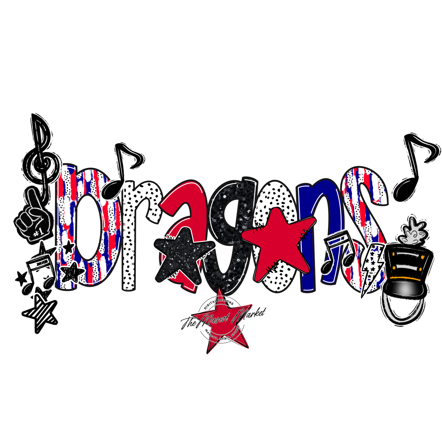 Dragons Band Scrape-Blue-Red