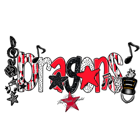 Dragons Band Scrape-Bright Red