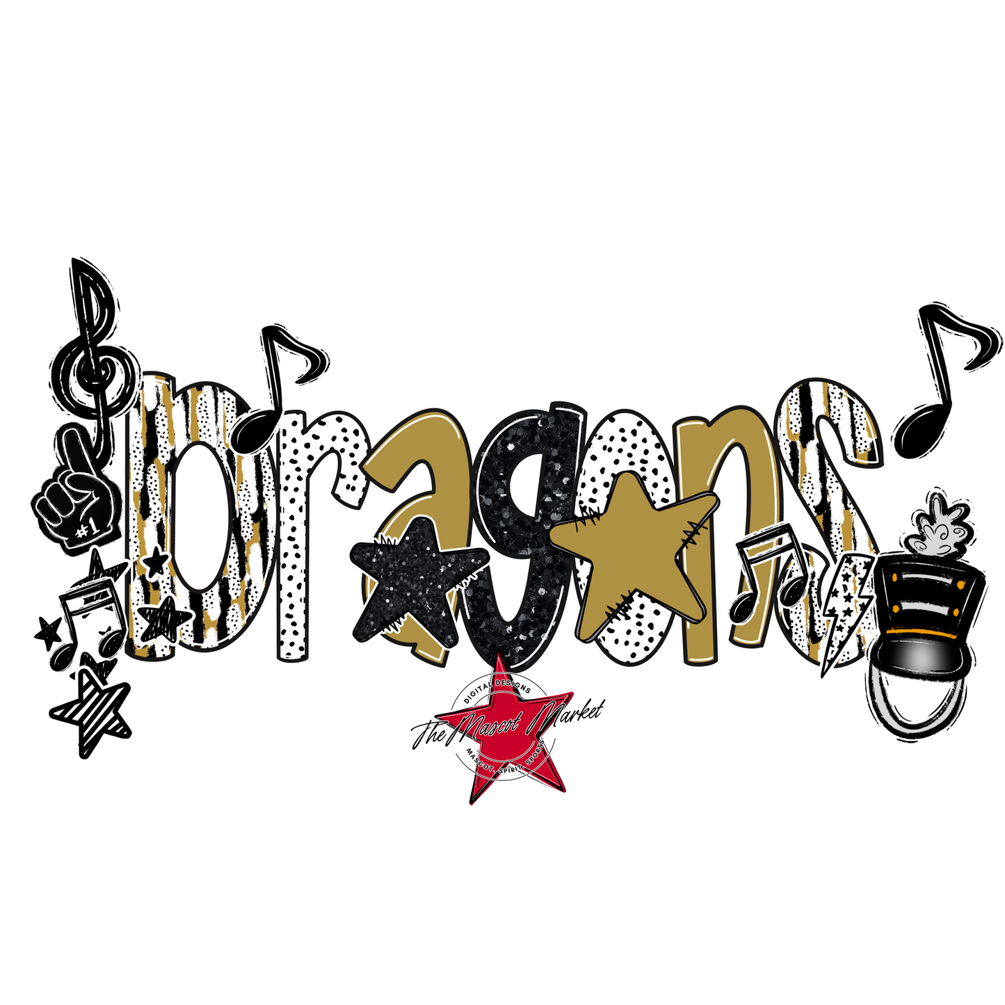 Dragons Band Scrape-Gold