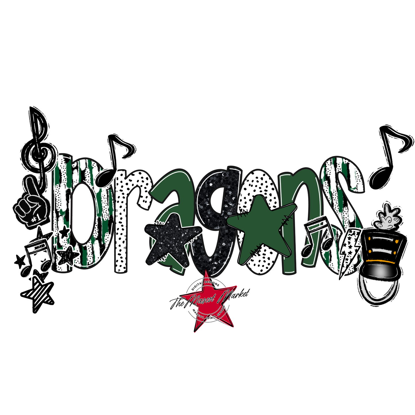 Dragons Band Scrape-Green