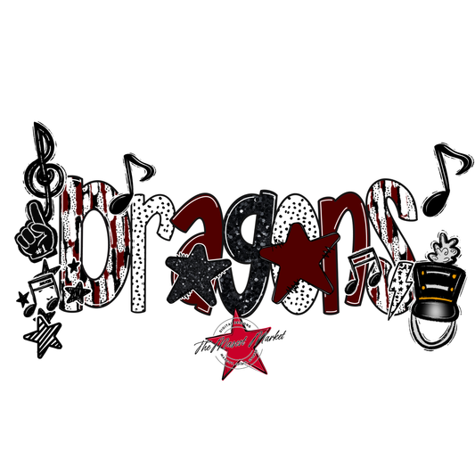 Dragons Band Scrape-Maroon