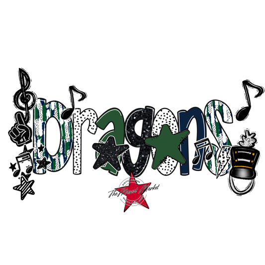 Dragons Band Scrape-Navy-Green