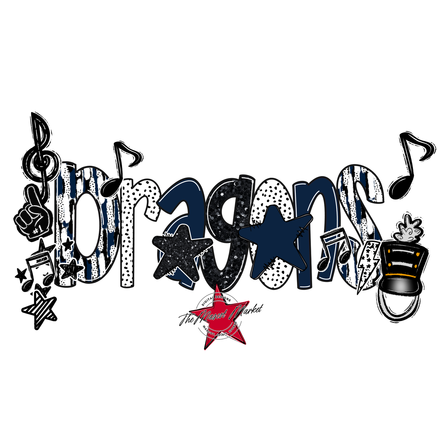 Dragons Band Scrape-Navy