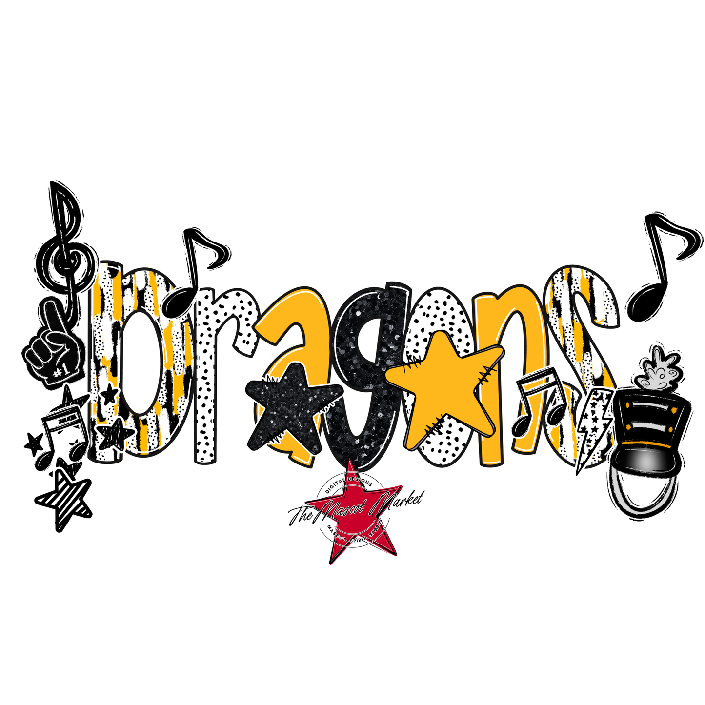 Dragons Band Scrape-Yellow