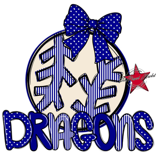 Dragons Baseball-Softball Spirit Design-Blue