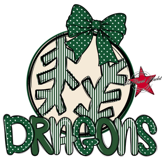 Dragons Baseball-Softball Spirit Design-Green