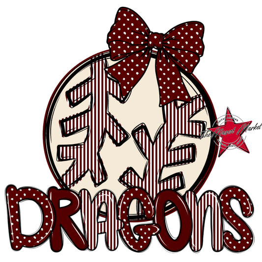 Dragons Baseball-Softball Spirit Design-Maroon