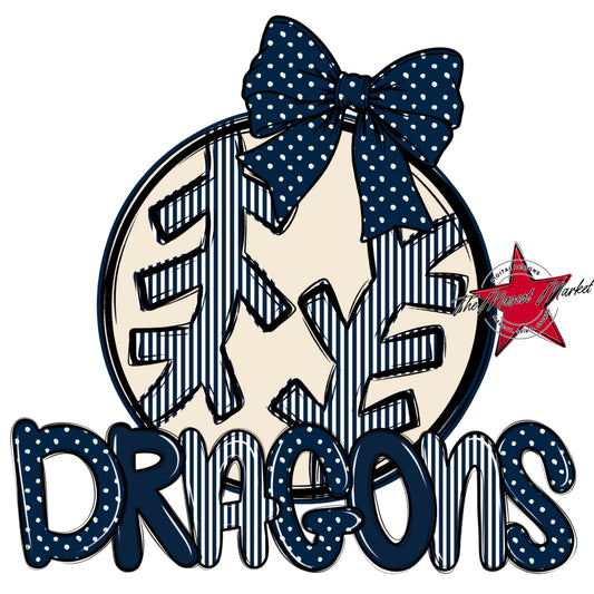 Dragons Baseball-Softball Spirit Design-Navy
