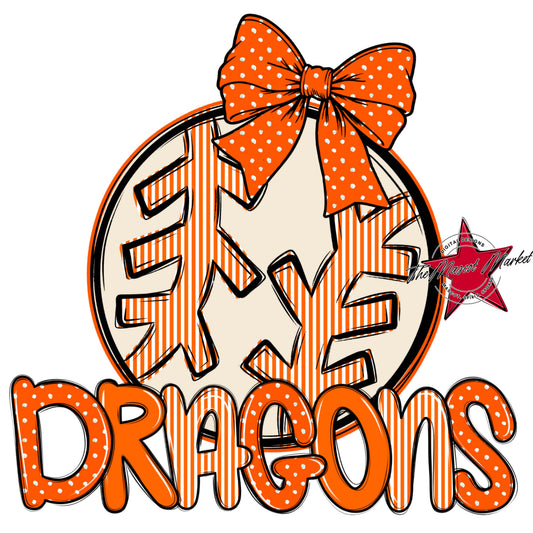 Dragons Baseball-Softball Spirit Design-Orange