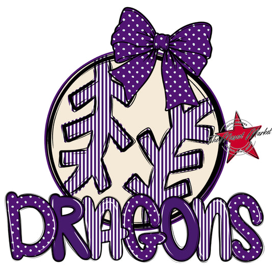 Dragons Baseball-Softball Spirit Design-Purple