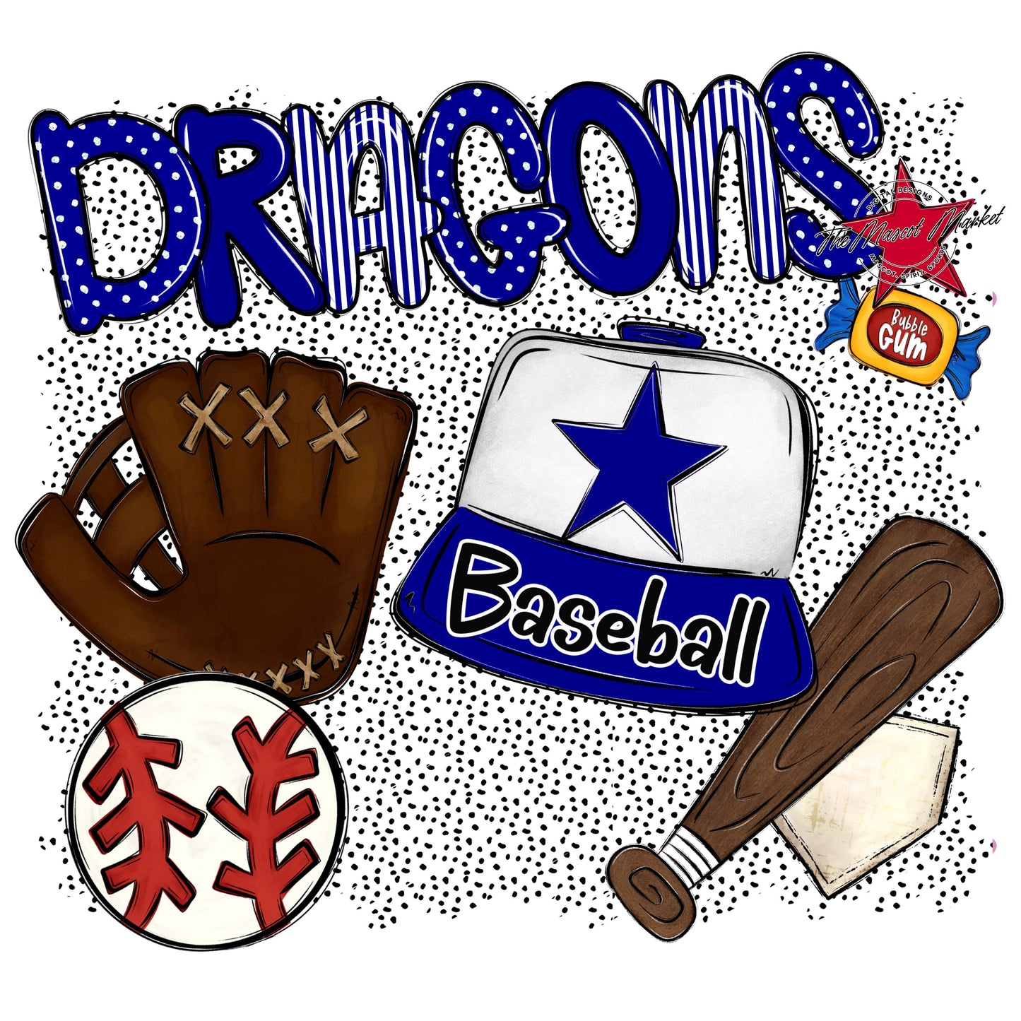 Dragons Baseball Spirit-Blue