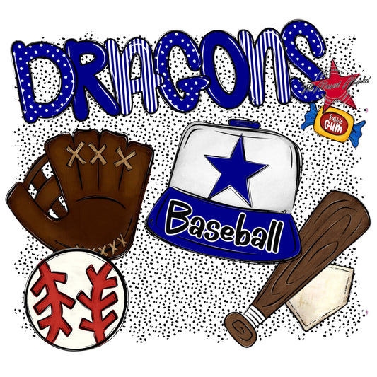 Dragons Baseball Spirit-Blue