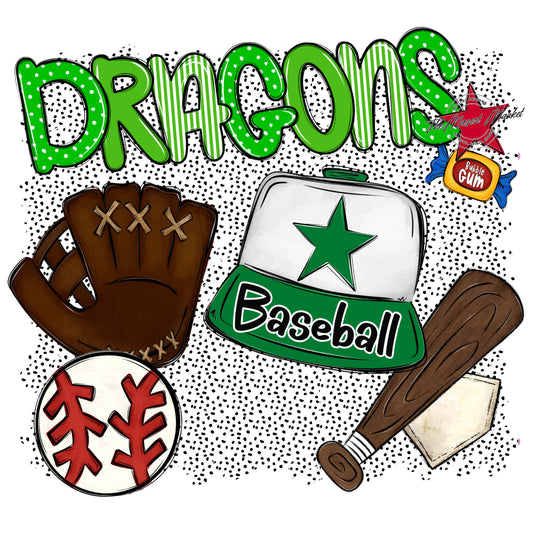 Dragons Baseball Spirit-Bright Green