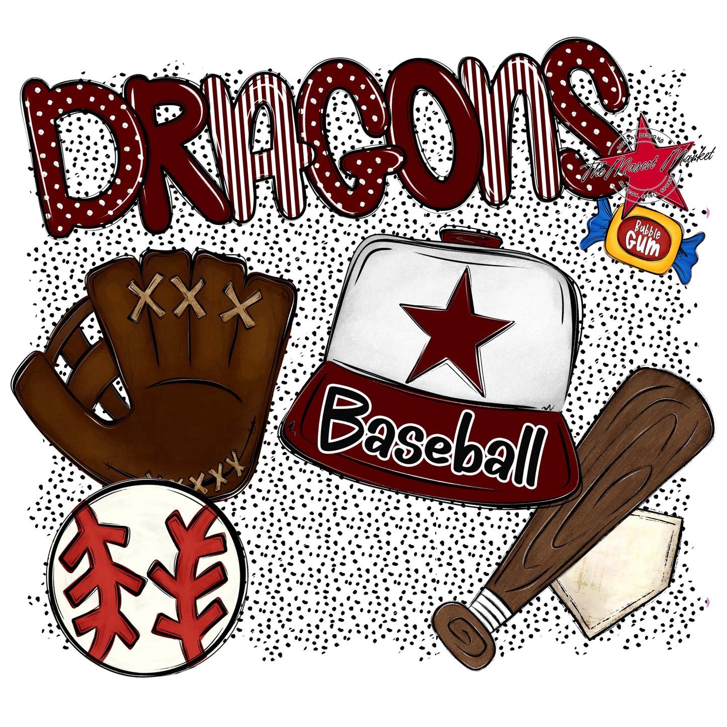 Dragons Baseball Spirit-Maroon