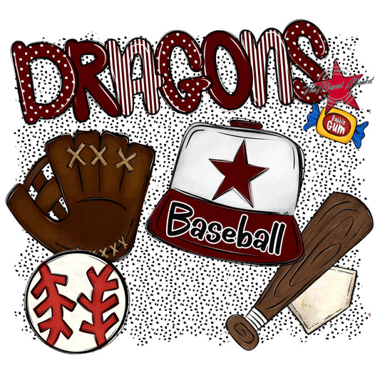 Dragons Baseball Spirit-Maroon