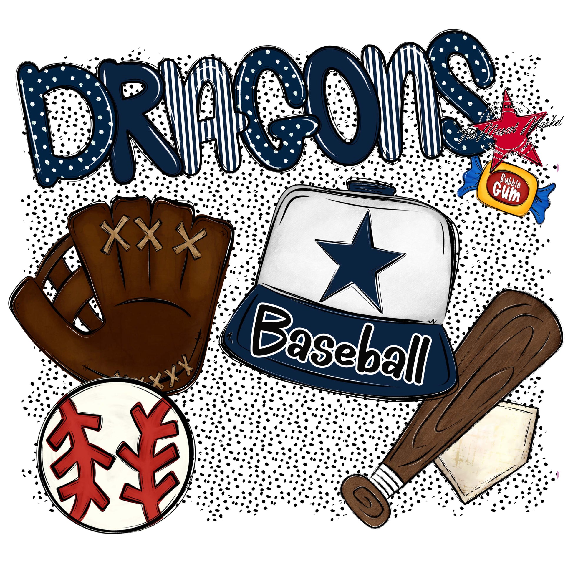 Dragons Baseball Spirit-Navy