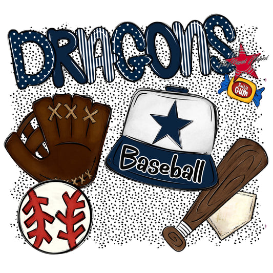Dragons Baseball Spirit-Navy