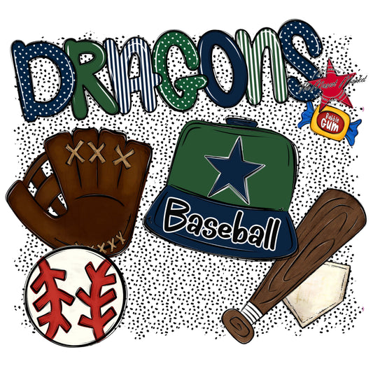 Dragons Baseball Spirit-Navy & Green