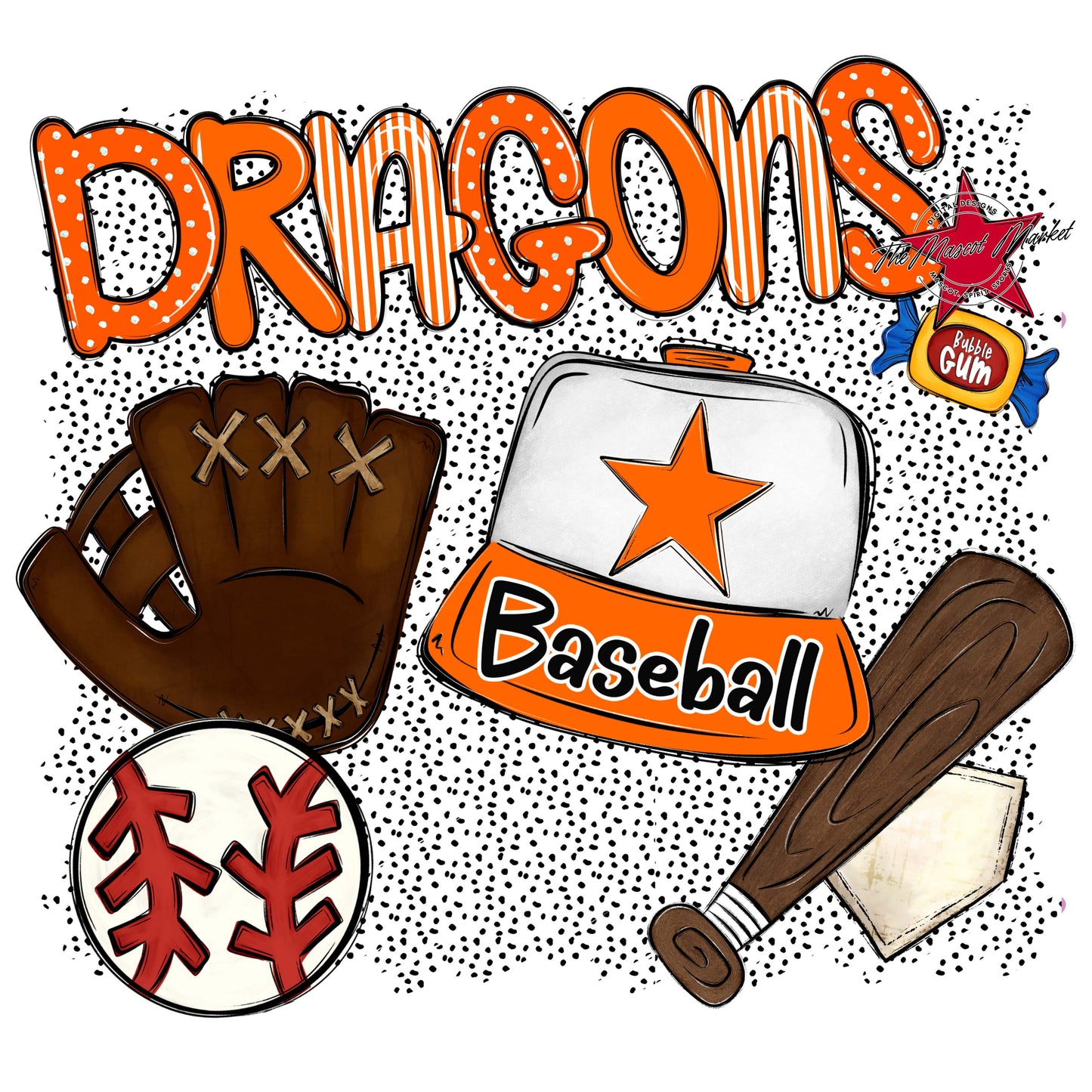 Dragons Baseball Spirit-Orange