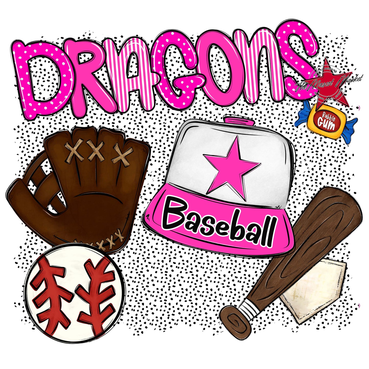 Dragons Baseball Spirit-Pink