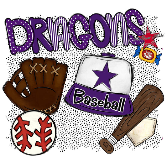 Dragons Baseball Spirit-Purple