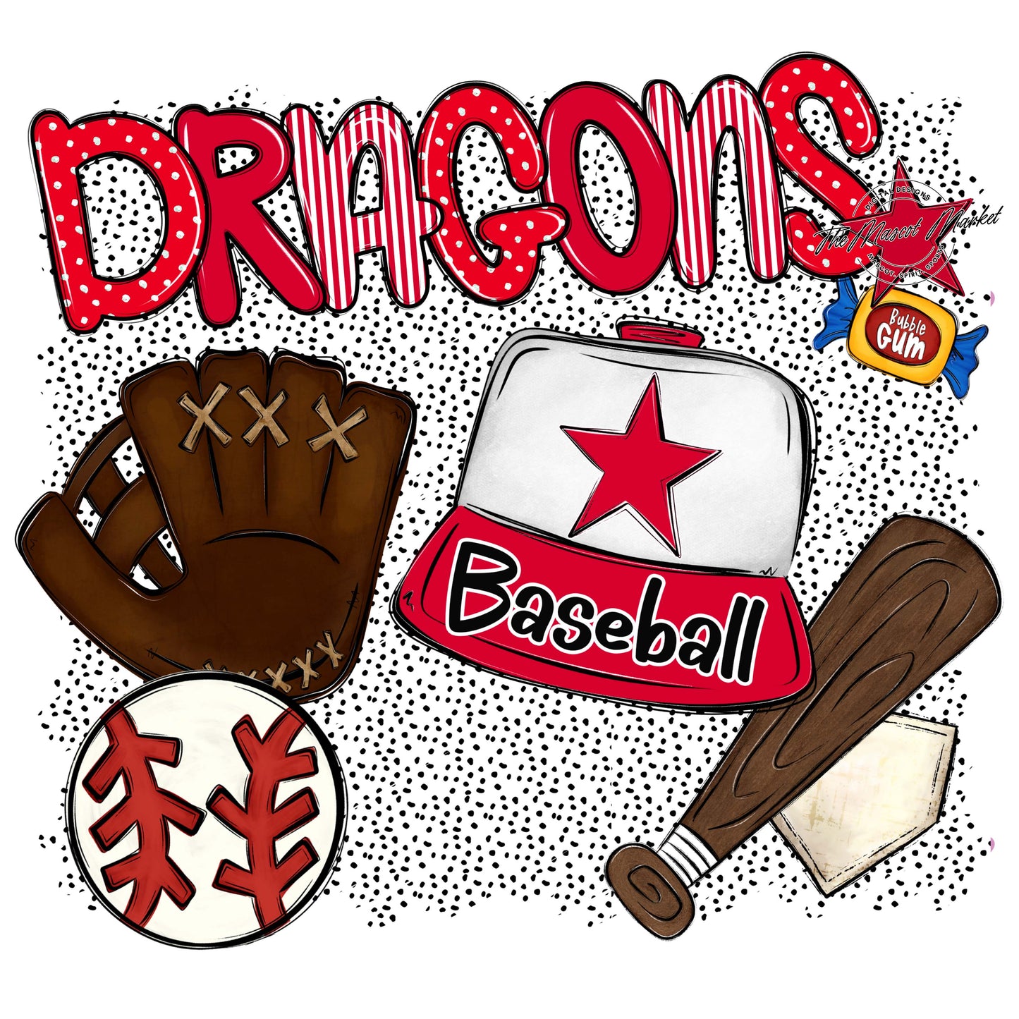 Dragons Baseball Spirit-Red