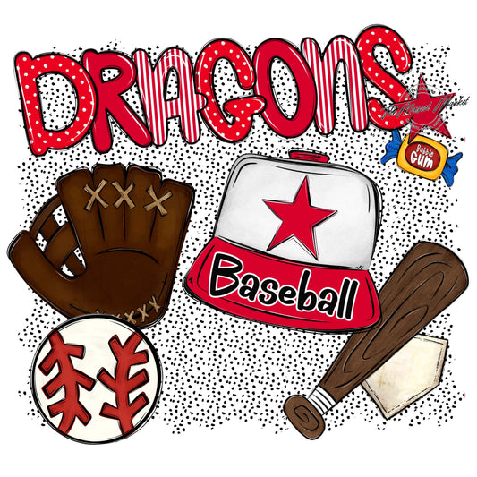 Dragons Baseball Spirit-Red