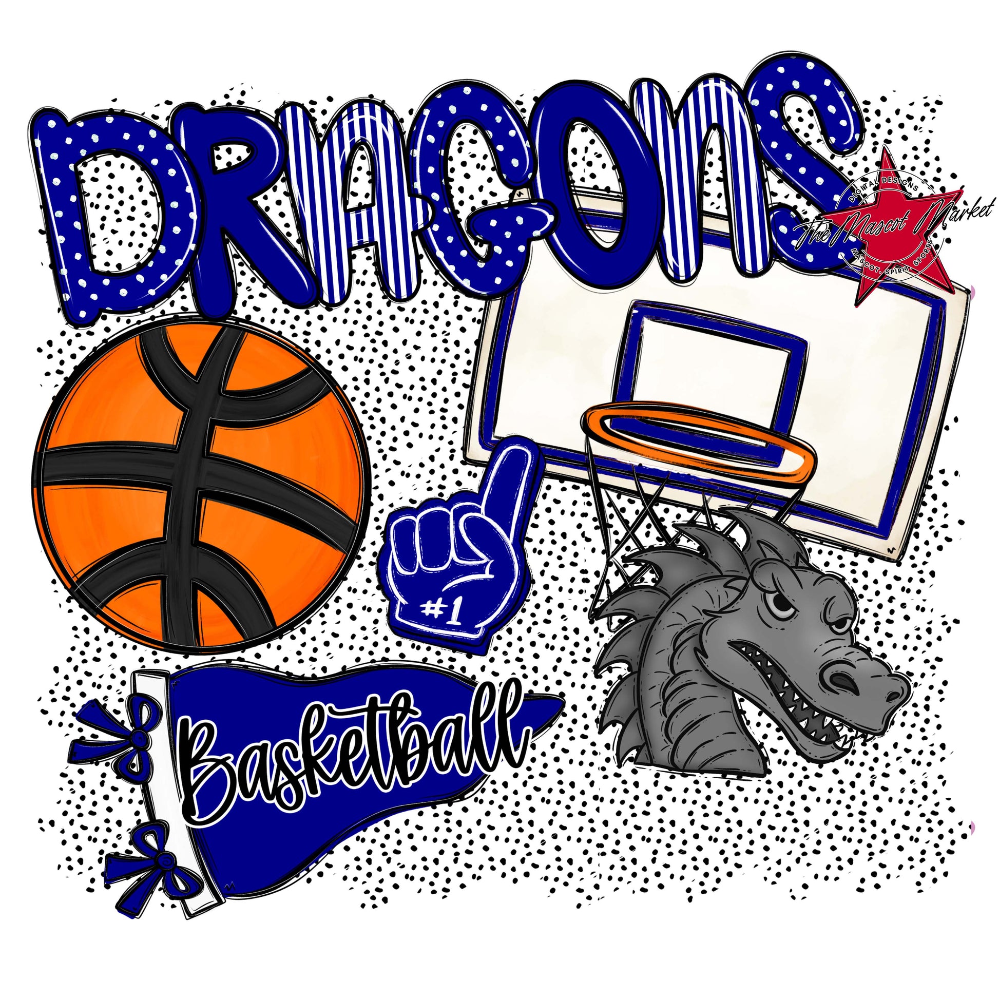Dragons Basketball Spirit-Blue