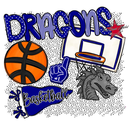 Dragons Basketball Spirit-Blue