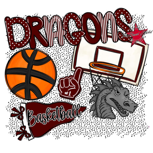 Dragons Basketball Spirit-Maroon