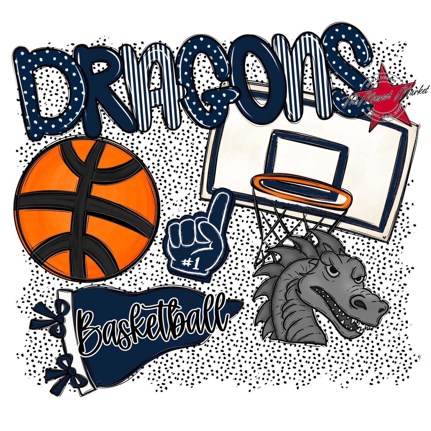 Dragons Basketball Spirit-Navy