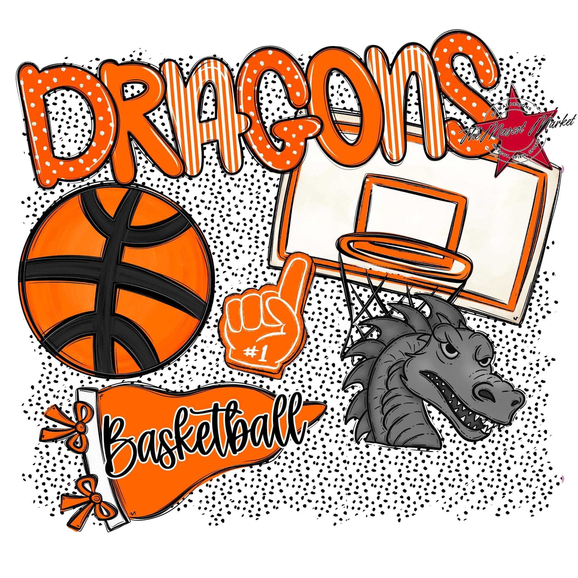 Dragons Basketball Spirit-Orange
