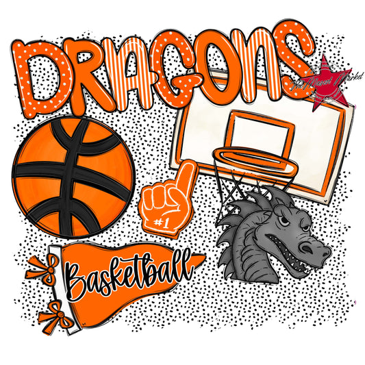 Dragons Basketball Spirit-Orange