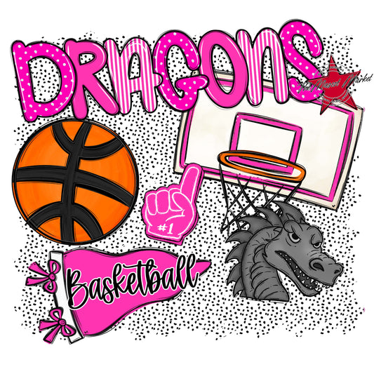 Dragons Basketball Spirit-Pink