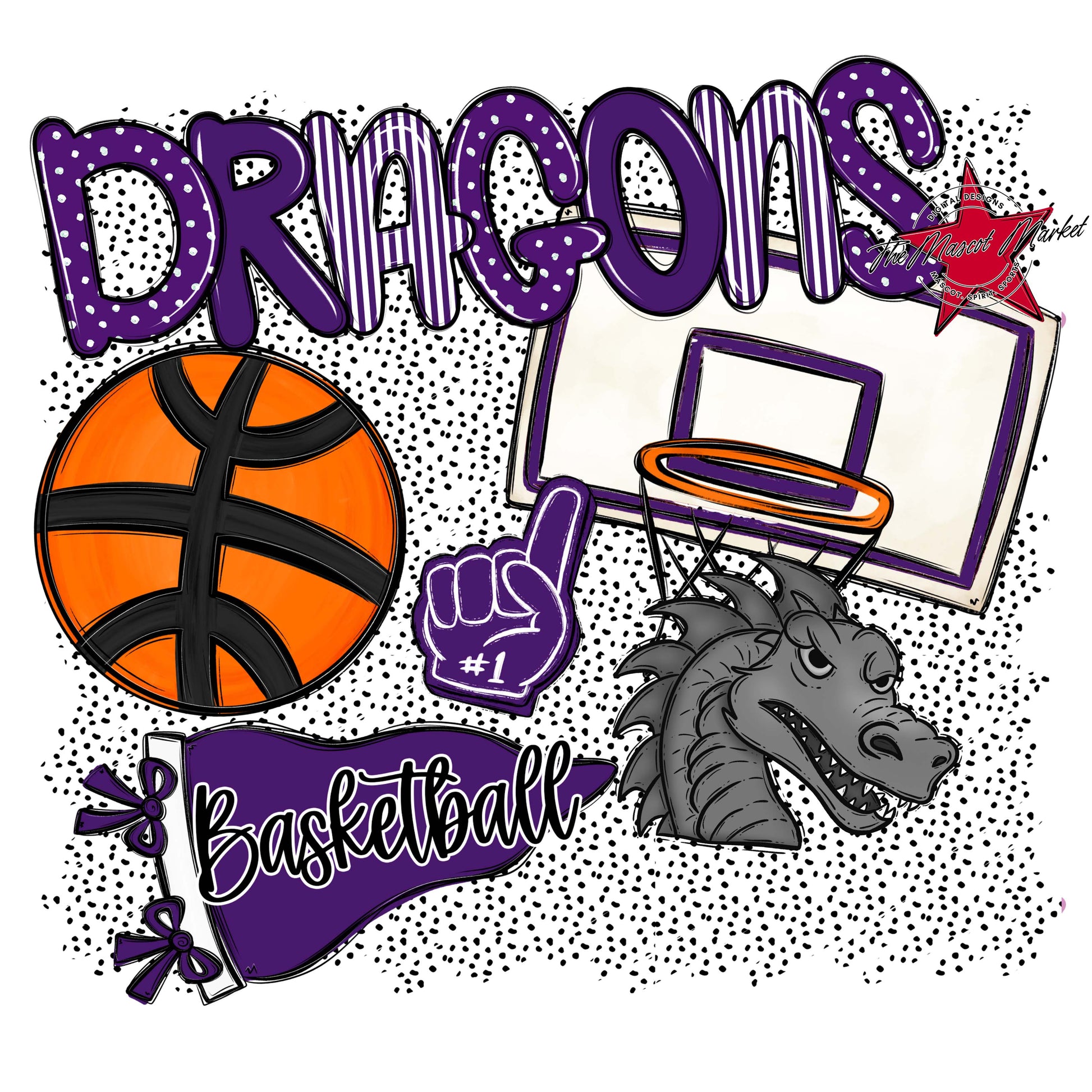 Dragons Basketball Spirit-Purple