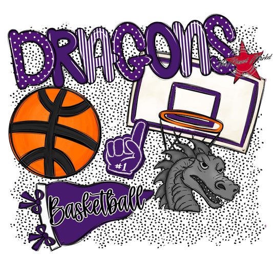 Dragons Basketball Spirit-Purple