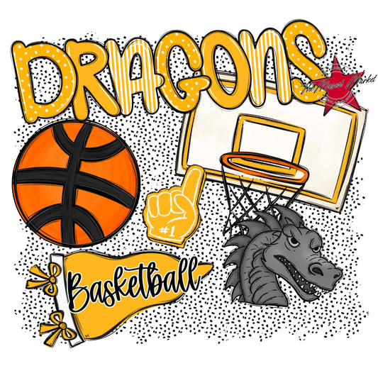 Dragons Basketball Spirit-Yellow