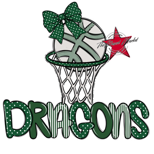 Dragons Basketball Spirit Design-Green