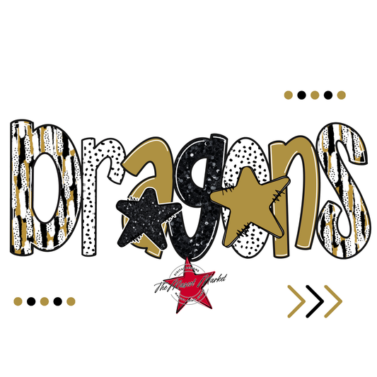 Dragons Brushstroke Alpha w Arrows-Gold