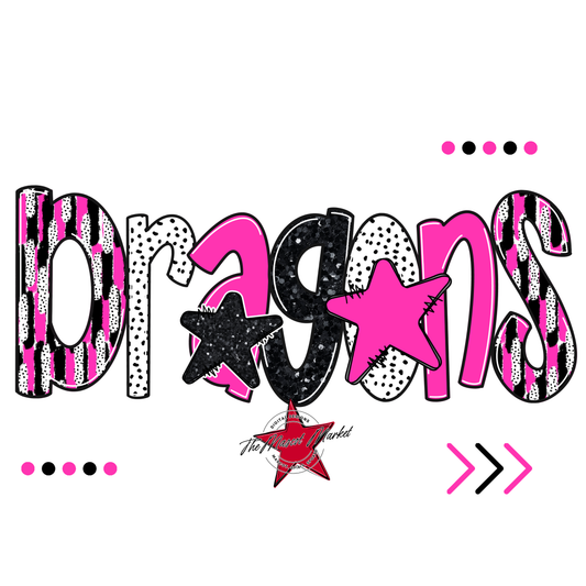 Dragons Brushstroke Alpha w Arrows-Pink