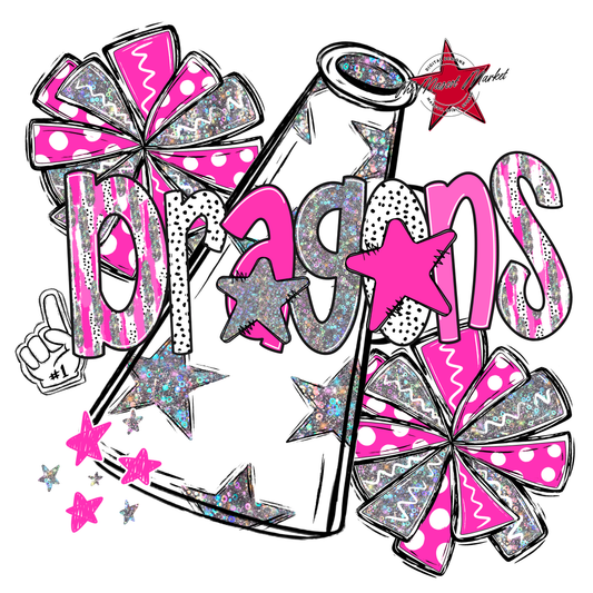 Dragons Cheer Megaphone Scrape-Pink