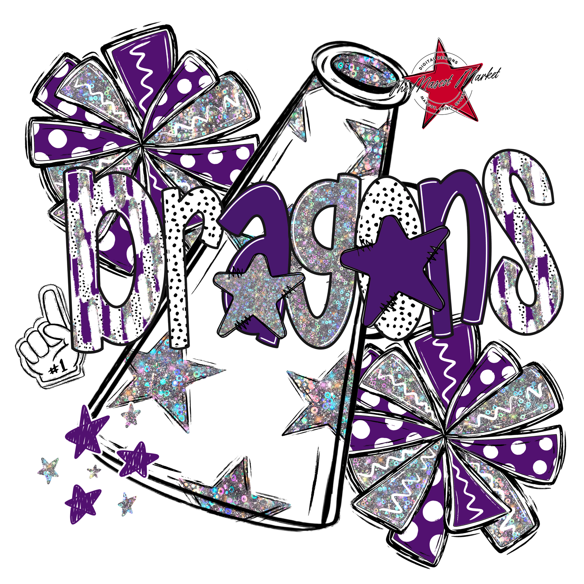 Dragons Cheer Megaphone Scrape-Purple