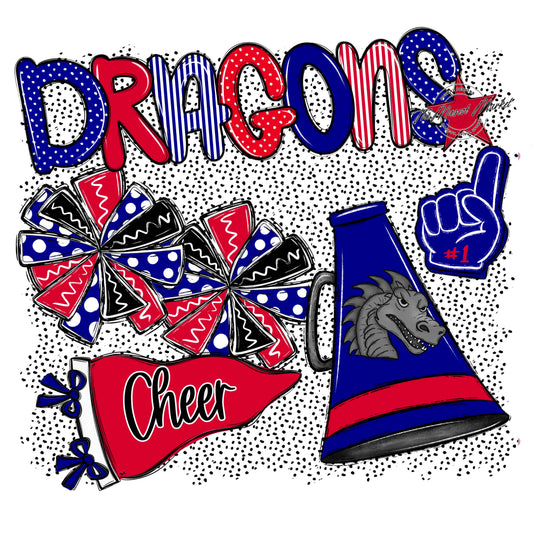 Dragons Cheer Spirit-Blue & Red
