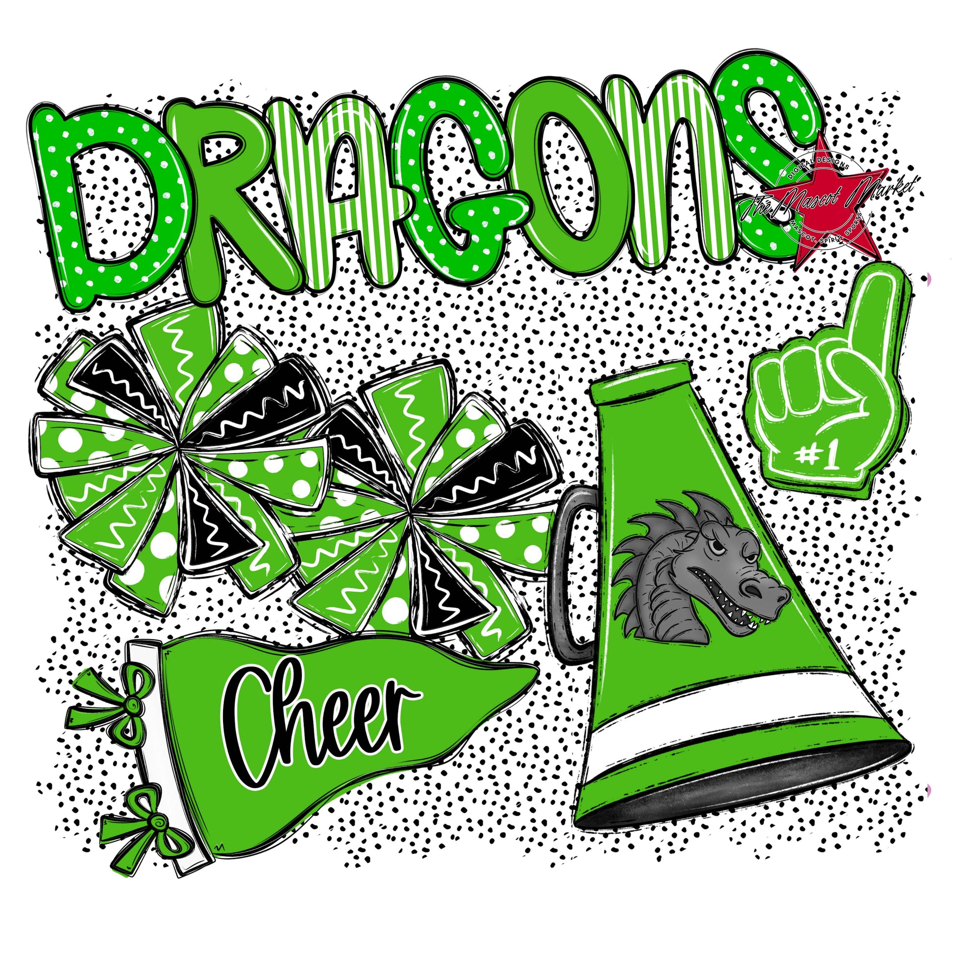 Dragons Cheer Spirit-Bright Green