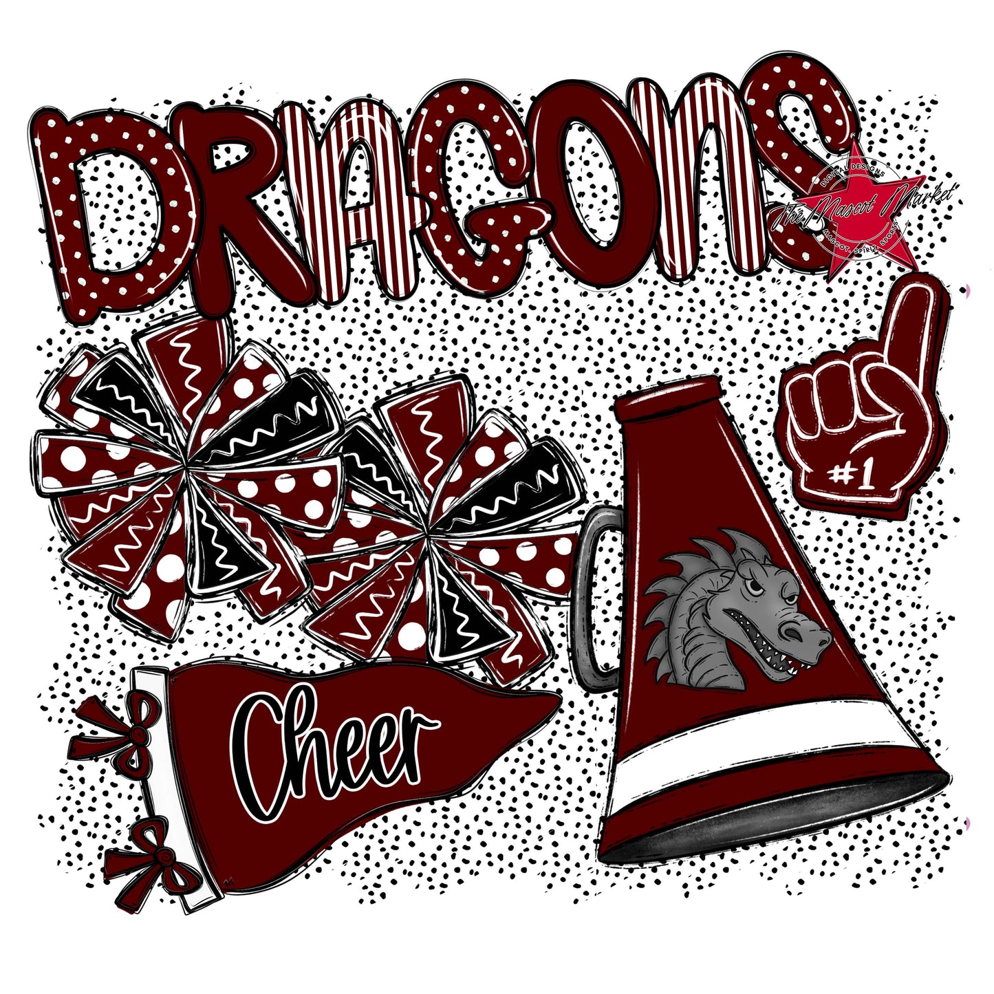 Dragons Cheer Spirit-Maroon